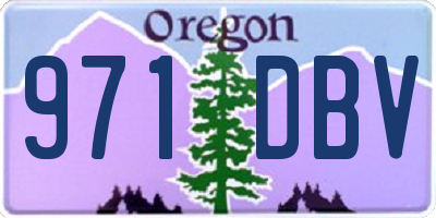 OR license plate 971DBV