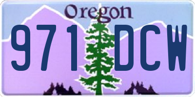 OR license plate 971DCW