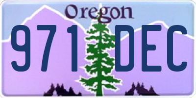 OR license plate 971DEC