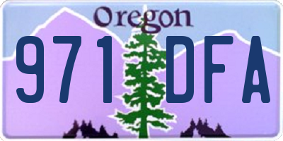 OR license plate 971DFA