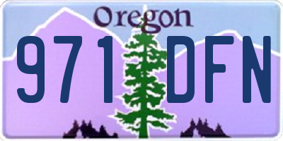 OR license plate 971DFN