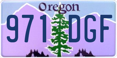 OR license plate 971DGF