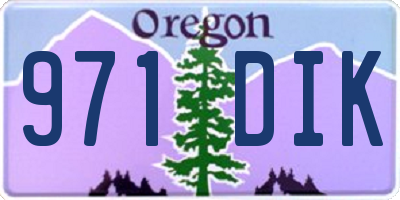 OR license plate 971DIK
