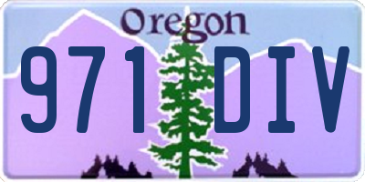 OR license plate 971DIV