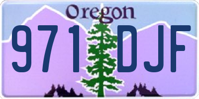 OR license plate 971DJF