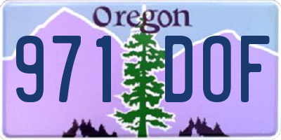 OR license plate 971DOF