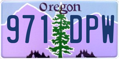 OR license plate 971DPW