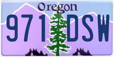 OR license plate 971DSW