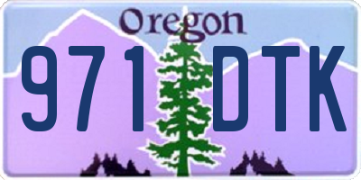 OR license plate 971DTK