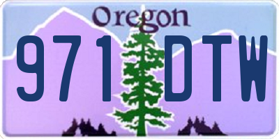 OR license plate 971DTW