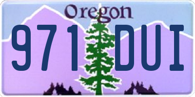 OR license plate 971DUI