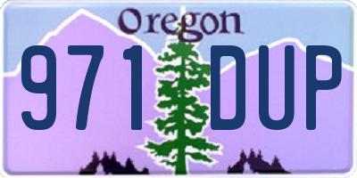 OR license plate 971DUP