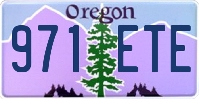 OR license plate 971ETE