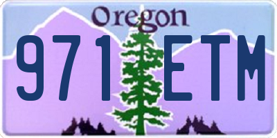 OR license plate 971ETM