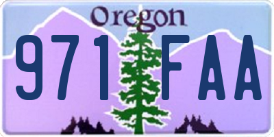 OR license plate 971FAA
