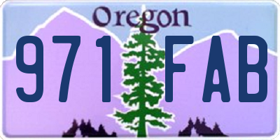 OR license plate 971FAB