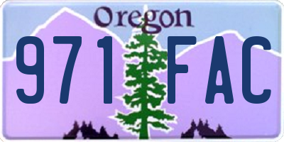 OR license plate 971FAC