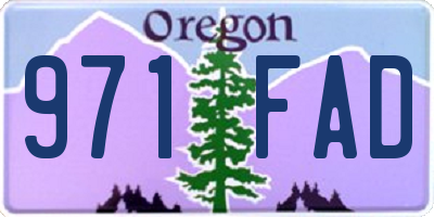 OR license plate 971FAD