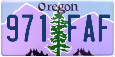 OR license plate 971FAF