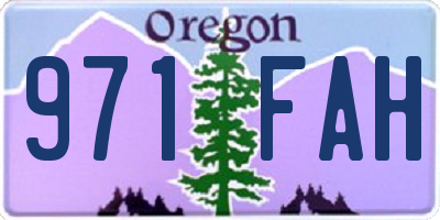 OR license plate 971FAH