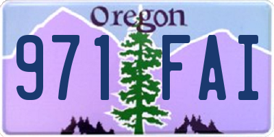 OR license plate 971FAI