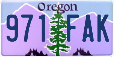 OR license plate 971FAK