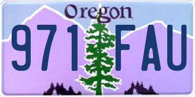 OR license plate 971FAU