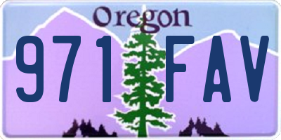 OR license plate 971FAV