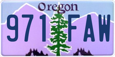OR license plate 971FAW
