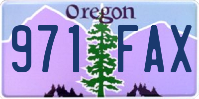 OR license plate 971FAX