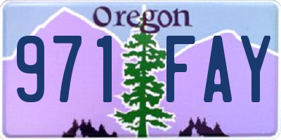 OR license plate 971FAY