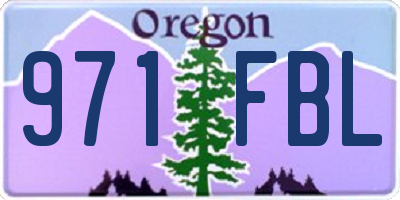 OR license plate 971FBL
