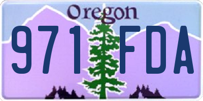 OR license plate 971FDA