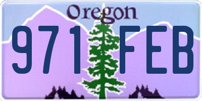 OR license plate 971FEB