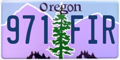 OR license plate 971FIR