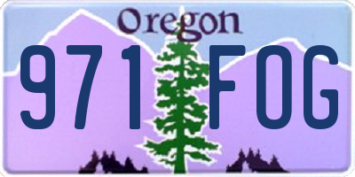OR license plate 971FOG