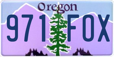 OR license plate 971FOX