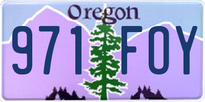 OR license plate 971FOY