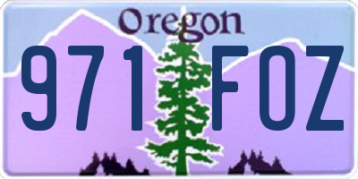 OR license plate 971FOZ
