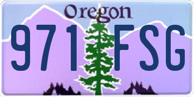 OR license plate 971FSG