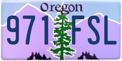 OR license plate 971FSL