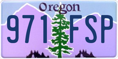 OR license plate 971FSP