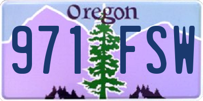 OR license plate 971FSW