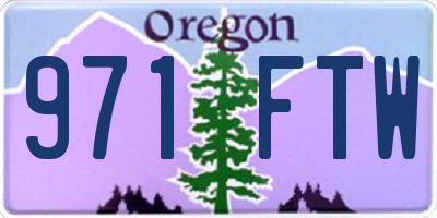 OR license plate 971FTW