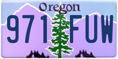OR license plate 971FUW