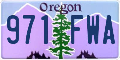 OR license plate 971FWA