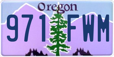 OR license plate 971FWM