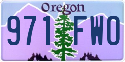 OR license plate 971FWO