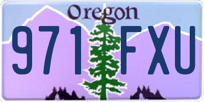 OR license plate 971FXU