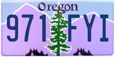 OR license plate 971FYI